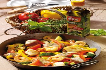 Fischpfanne Neptun mit Krabben - fr 4 Personen
