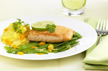 Lachsfilet mit Krbis-Pree - Zutaten fr 4 Portionen