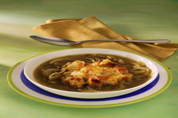 Zwiebelsuppe - Zutaten fr 2 Portionen